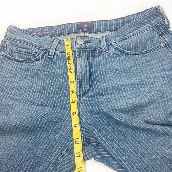 NYDJ Rachel Roll Cuff Ankle Jeans Mid-Rise Pinstripe Stretch Denim Sz 6 - Picture 4 of 10